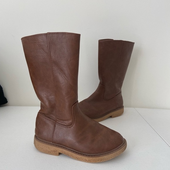 Cat & Jack girl’s Alaina‎ cognac zip tall boots size 2 - Picture 1 of 9